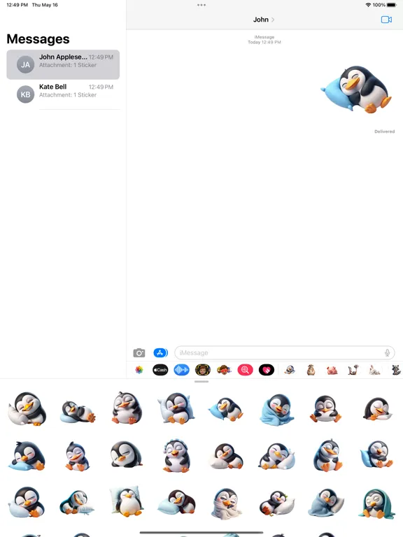 Sleeping Penguin Stickers iPad  স্ক্রিনশট
