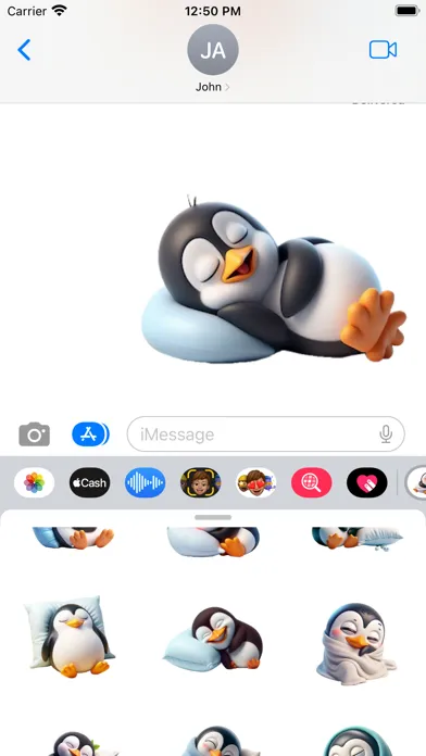 Sleeping Penguin Stickers স্ক্রিনশট