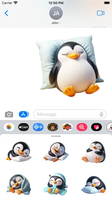 Sleeping Penguin Stickers স্ক্রিনশট