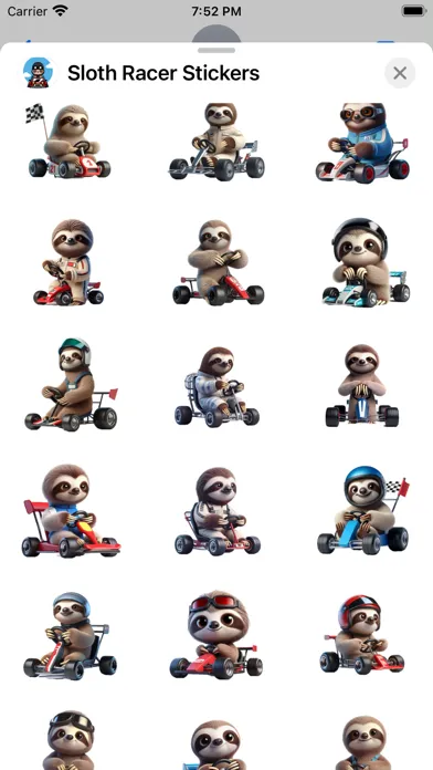 Sloth Racer Stickers स्क्रीनशॉट