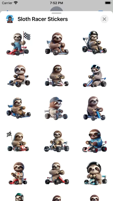 Sloth Racer Stickers स्क्रीनशॉट