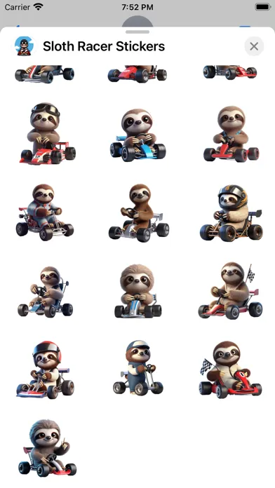Sloth Racer Stickers स्क्रीनशॉट