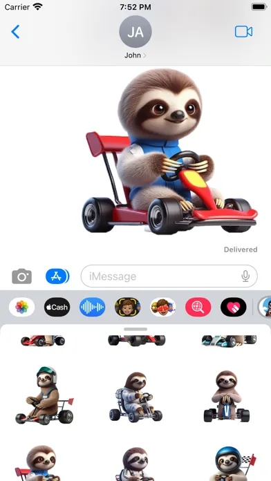Sloth Racer Stickers स्क्रीनशॉट