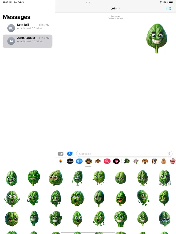 Spinach Stickers iPad  Ekran Görüntüleri