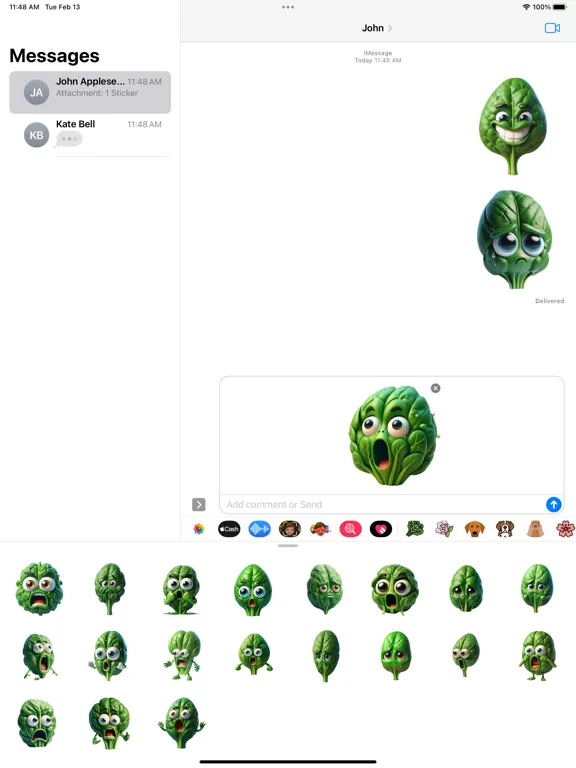 Spinach Stickers iPad  Ekran Görüntüleri
