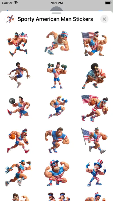 Capturas de pantalla de Sporty American Man Stickers