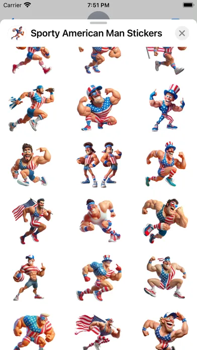 Capturas de pantalla de Sporty American Man Stickers