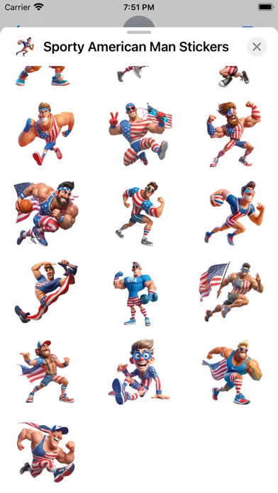 Capturas de pantalla de Sporty American Man Stickers