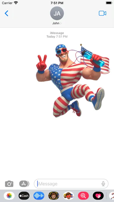 Capturas de pantalla de Sporty American Man Stickers
