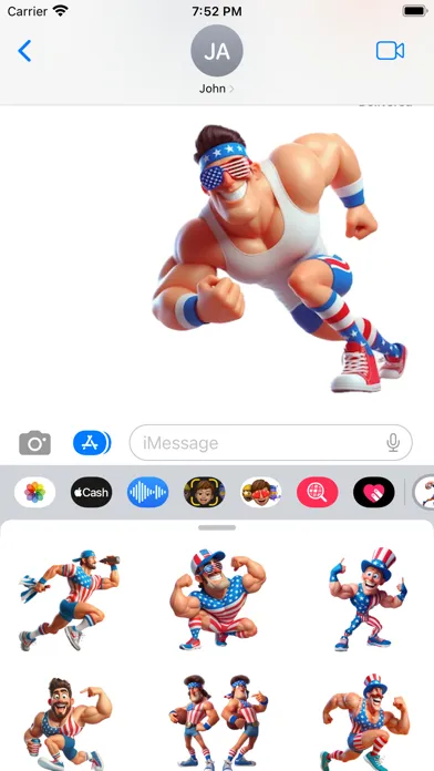Capturas de pantalla de Sporty American Man Stickers