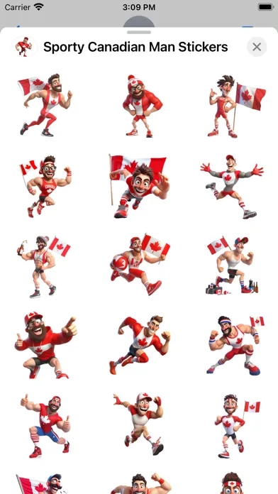 Capturas de tela do Sporty Canadian Man Stickers