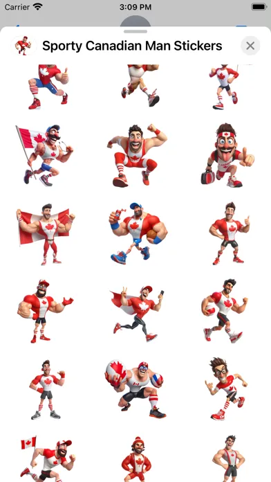 Capturas de tela do Sporty Canadian Man Stickers