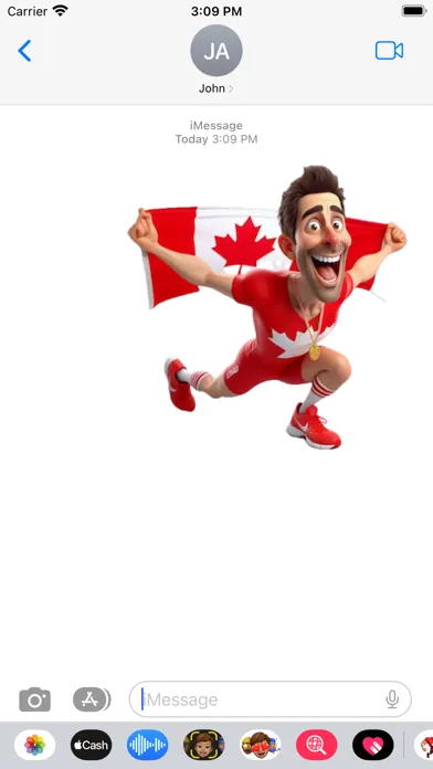 Capturas de tela do Sporty Canadian Man Stickers