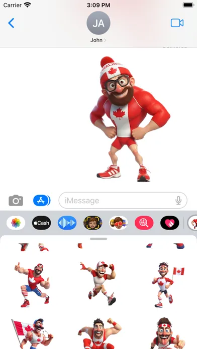 Capturas de tela do Sporty Canadian Man Stickers