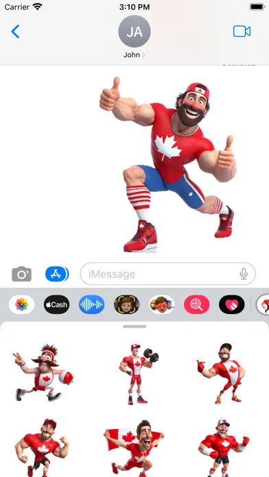 Capturas de tela do Sporty Canadian Man Stickers