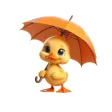 Umbrella Duckling Stickers Umbrella Duckling Stickers