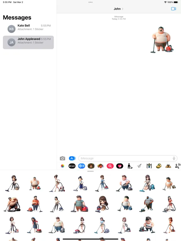 Ảnh chụp màn hình của Vacuuming Stickers iPad 