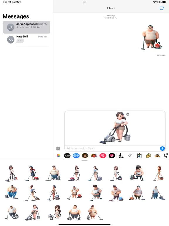 Ảnh chụp màn hình của Vacuuming Stickers iPad 
