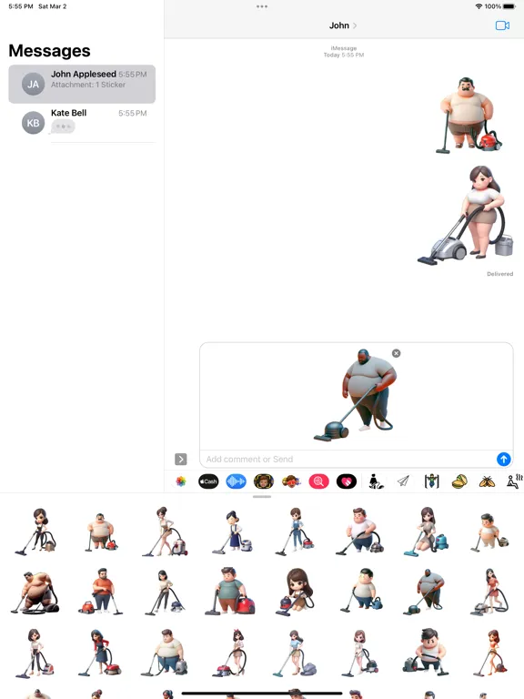 Ảnh chụp màn hình của Vacuuming Stickers iPad 