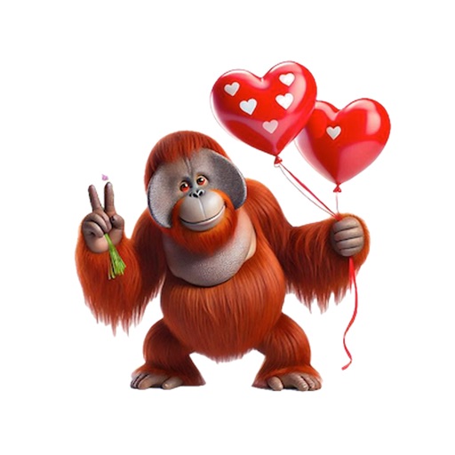 Valentine Orangutan Stickers