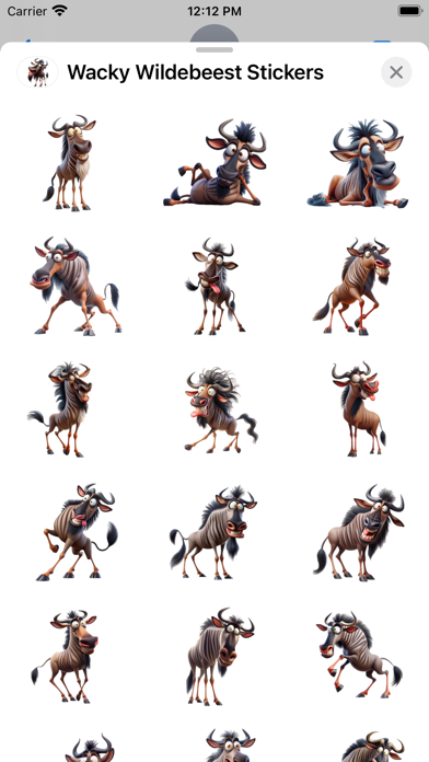 Wacky Wildebeest Stickers應用截圖