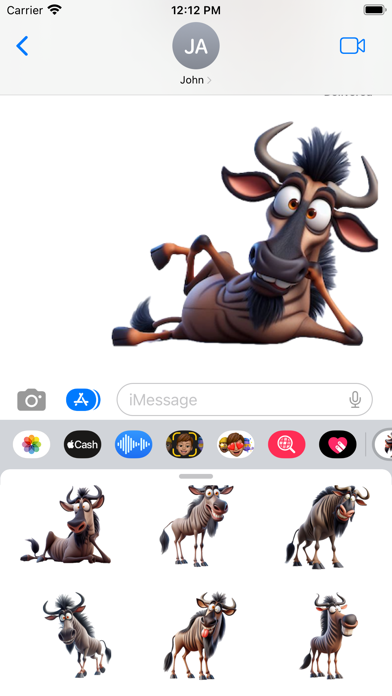 Wacky Wildebeest Stickers應用截圖