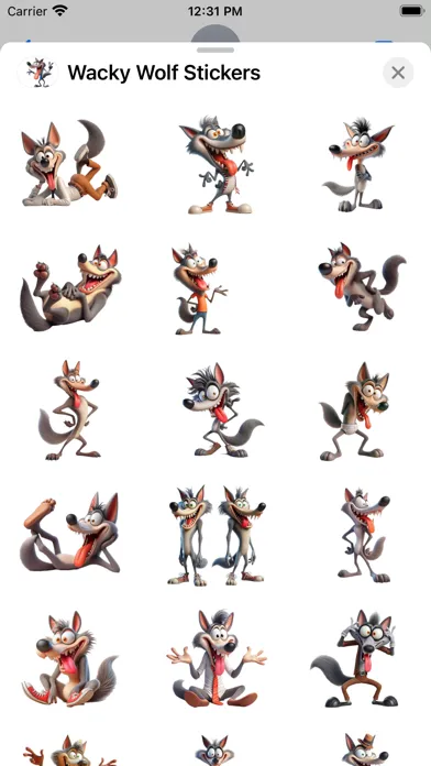 Capturas de tela do Wacky Wolf Stickers