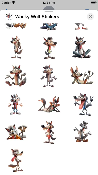 Capturas de tela do Wacky Wolf Stickers