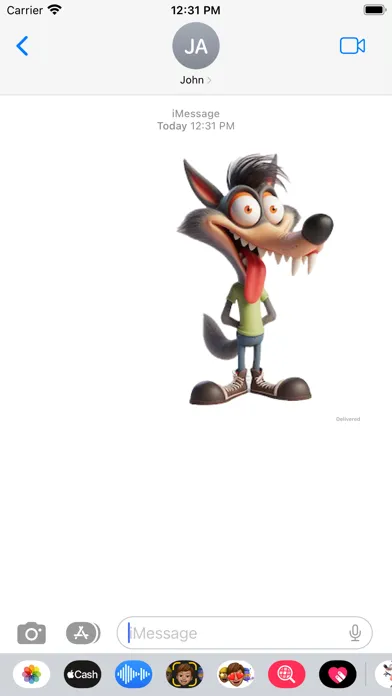 Capturas de tela do Wacky Wolf Stickers