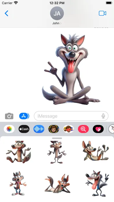 Capturas de tela do Wacky Wolf Stickers
