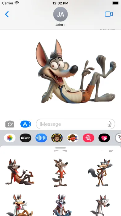 Capturas de tela do Wacky Wolf Stickers