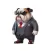 Well-Dressed Bulldog Stickers