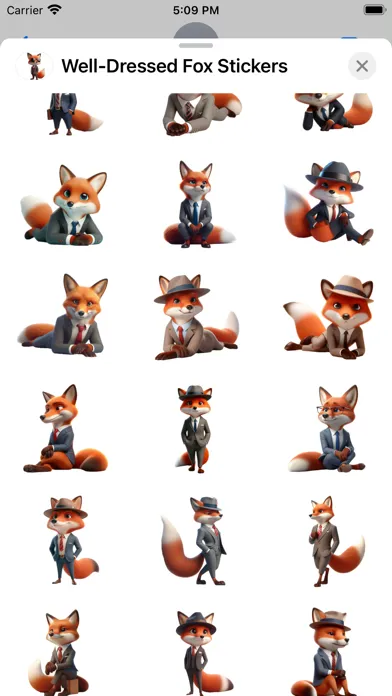 Well-Dressed Fox Stickers 스크린샷