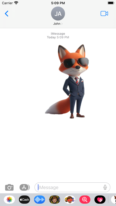 Tangkapan skrin Well-Dressed Fox Stickers