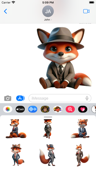 Tangkapan skrin Well-Dressed Fox Stickers