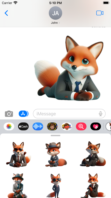 Tangkapan skrin Well-Dressed Fox Stickers