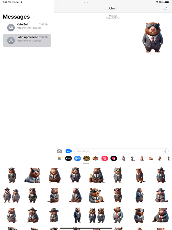 Well-Dressed Wombat Stickers iPad  سکرین شاٹس