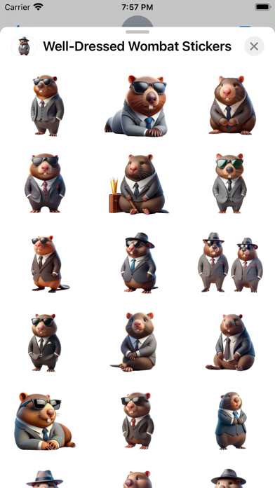 Well-Dressed Wombat Stickers سکرین شاٹس