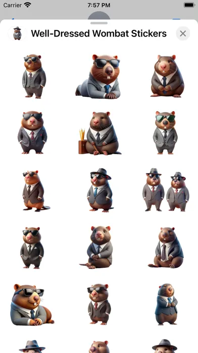 Well-Dressed Wombat Stickers應用截圖