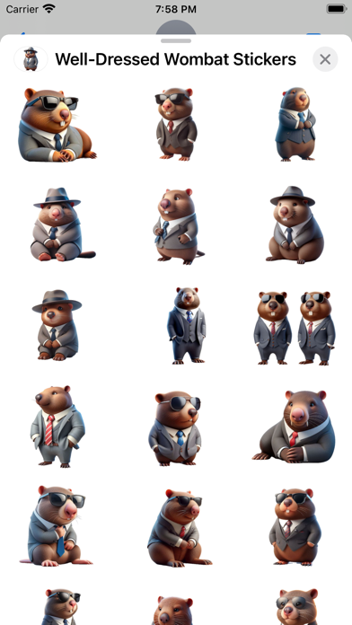 Well-Dressed Wombat Stickers سکرین شاٹس