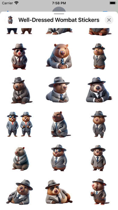 Well-Dressed Wombat Stickers سکرین شاٹس