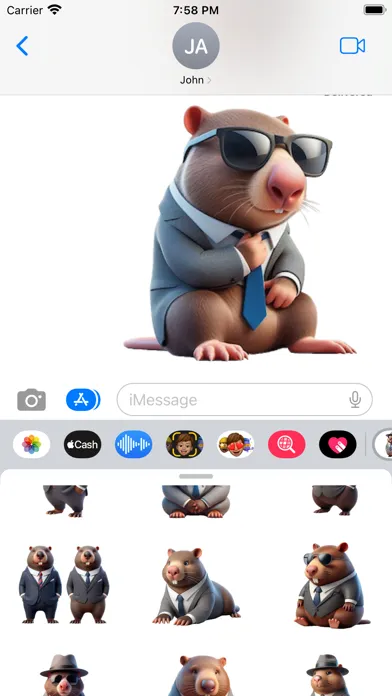 Well-Dressed Wombat Stickers應用截圖