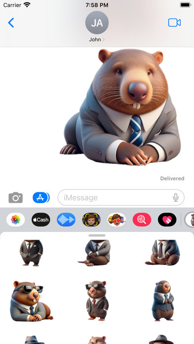 Well-Dressed Wombat Stickers سکرین شاٹس