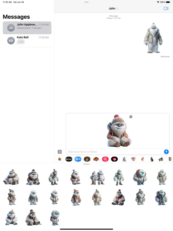 صور Winter Yeti Stickers iPad 