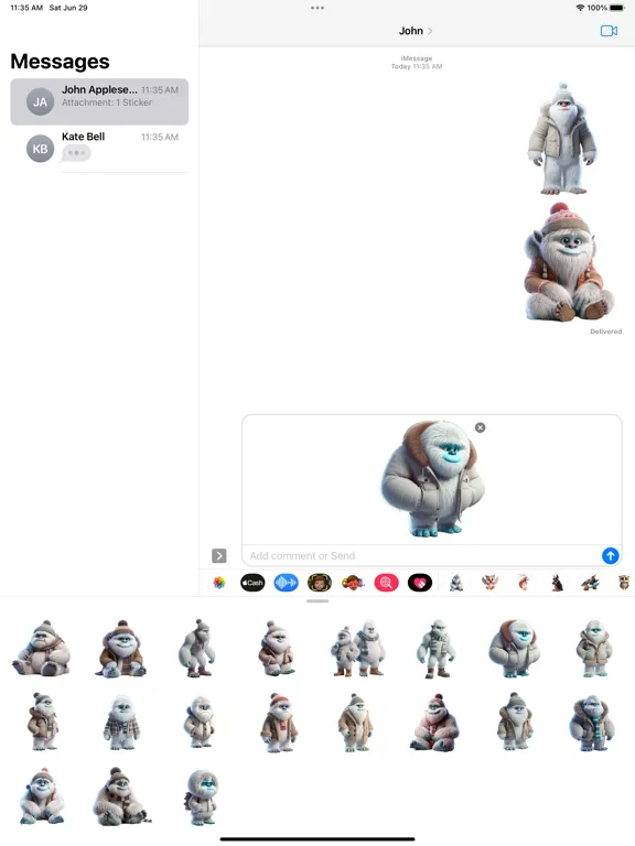 صور Winter Yeti Stickers iPad 
