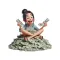 Woman Pile of Cash Stickers