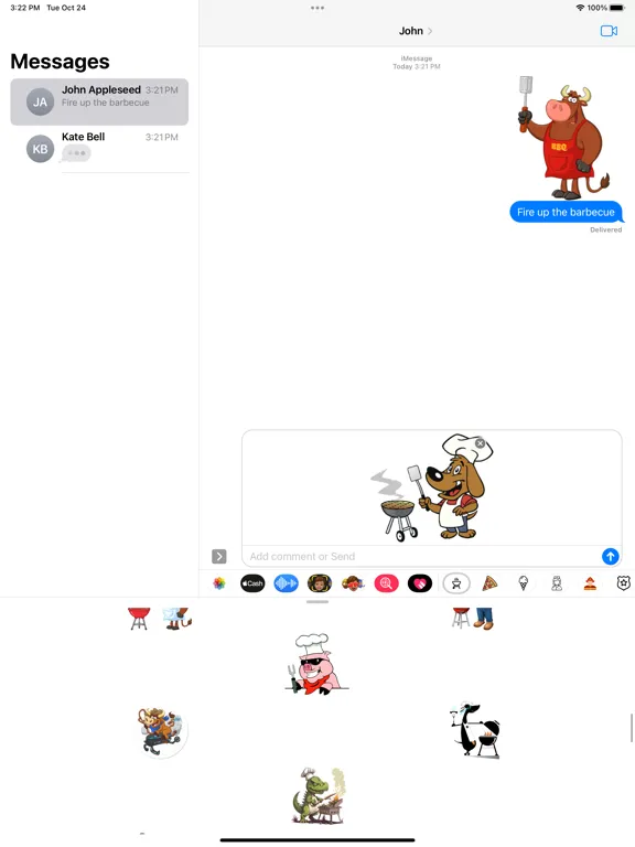 Barbecue Stickers iPad 应用截图