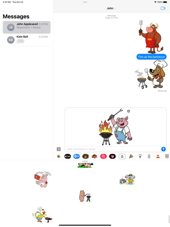 Barbecue Stickers iPad 应用截图