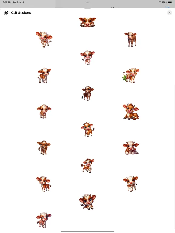 Calf Stickers iPad  Ekran Görüntüleri