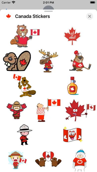 Скриншоты Canada Stickers App